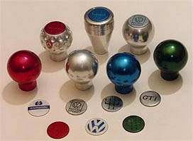 Specialist gearknobs and engraved badges.